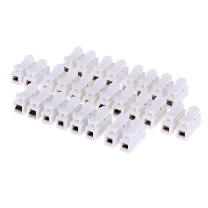 50pcs/lot Push Type Wire Connector 2P Butt Joint Terminal Blocks