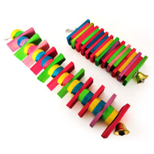 2Pcs Bird Parrot Bell Building Block Hanging Cage Bite-resistant Climb Chew Toy Pet Climbing Bite Resistant Toys