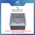 EVITA EKS-SU38HC | EKS-SU48HC | EKS-SU58HC | EKS-SU68HC | EKS-SU78HC 48/58/68/78/88CM SUS316 MARINE GRADE HONEYCOMB SERIES BRILLIANT SILVER / GUN METAL SINGLE BOWL UNDERMOUNT KITCHEN SINK WITH BASKET WASTE. 