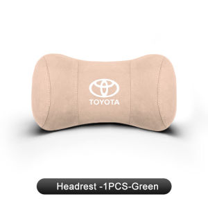 Toyota Car Dedicated Headrest Neck Pillow With Decoration Suede Seat Cushion Lumbar Support Memory Foam for Vios Wish Hilux Yaris Rush Corolla Cross Avanza Innova Hiace Alphard Altis Camry wish wigo