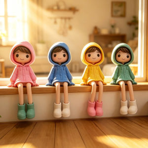 Dễ thương Áo Mưa cô gái bức tượng PVC mưa ngày mô hình búp bê Kawaii vật trang trí nhỏ máy tính để bàn và trang trí xe món quà sinh nhật