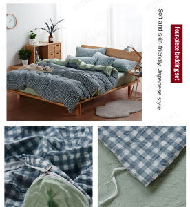 guibai Skin-friendly washed cotton bedding set of four autumn and winter sheets and fitted sheets