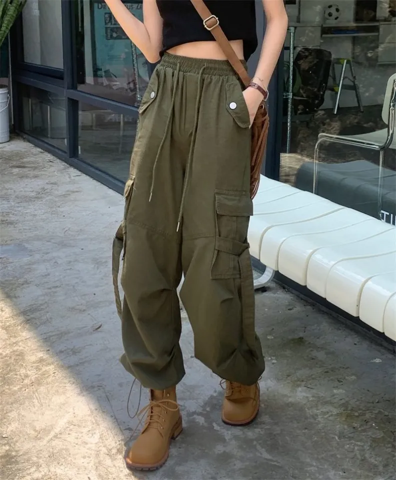 y2k Cargo pants for girls women Korean style summer high waist