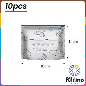 Klimo 10Pcs/Pack Aluminum Foil Food Bag Leakproof Freezer Kitchen Fresh-keeping Reusable Bags