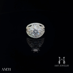 Nhẫn nữ bạc 925 công nghệ xi độc quyền NanoShield đính đá 9ly CZ- Moissanite AM31- Tặng nước rửa cao cấp