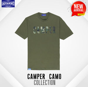 AQUANINE อควาไนน์ เสื้อยืดผู้ชาย เสื้อยืดผู้หญิง รุ่น CAMPER CAMO เสื้อคอตตอน มินิมอล สตรีท ใส่สบายตัว ไม่ร้อน ลิขสิทธิ์แท้