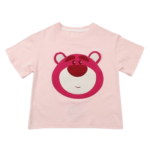 ELMORA | BJ1803 Baju Kaos Lengan Pendek Anak Perempuan Bahan Katun Motif Kartun Lotso Pink Lucu