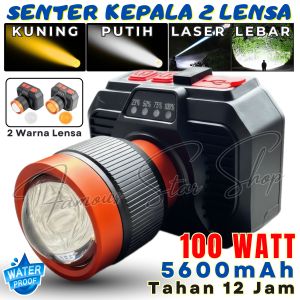 KAWACHI Senter Kepala 2 Warna Cahaya Bisa Teleskop 60 Watt 5600mAh Tahan 12 Jam Headlamp 2 Warna KAWACHI LY-600Z Premium Quality