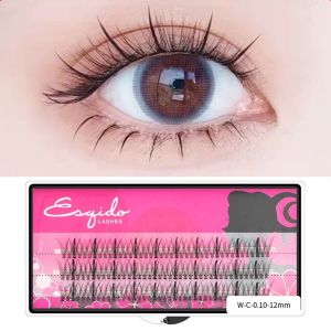 Y2K2 ธรรมชาติ นางฟ้า ขนตาปลอม เครื่องมือแต่งหน้า DIY รูปร่าง M รูปร่างรวม นุ่มดี ต่อขนตา ขนตาปลอม Fishtail ขนตาคลัสเตอร์ส่วนบุคคล การรวมกลุ่มขนตาแบ่ง