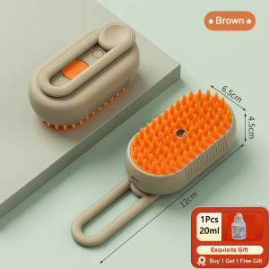 Kebidume 3 in 1 Cat Steamy Brush Dog Massage Comb Electric Spray Cat Brush with Steam Spray for Massage Pet Grooming Comb Hair Removal Combs