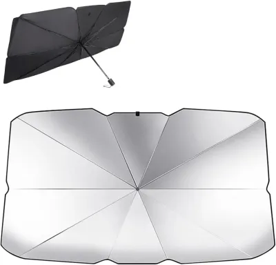 JKMLO 1pcs Retractable Windshield Sun Shade for Car Umbrella Sunshade for Car Windshield Protect Vehicle from Sun Rays & Heat Damage