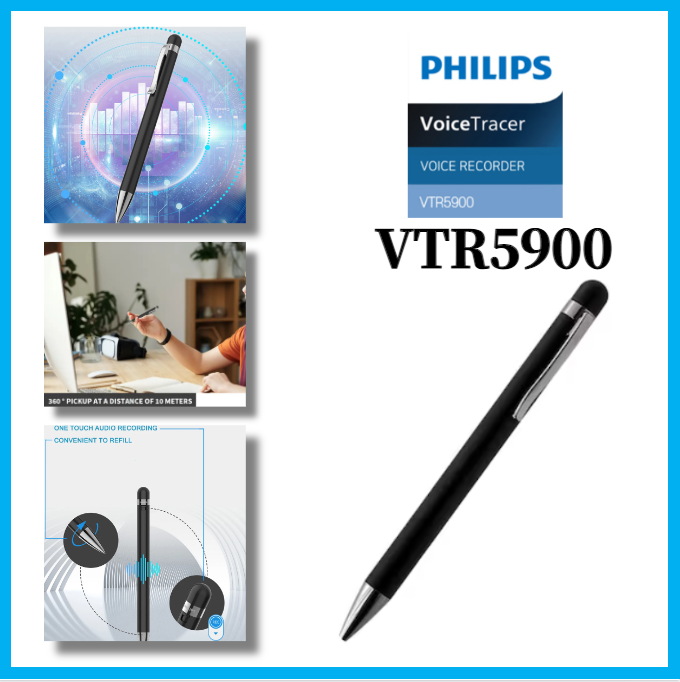 Philips VTR5900 Original Professional Rechargeable Recorder Pen 32GB