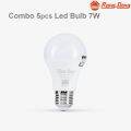 Combo 5 bóng đèn led tròn 7W Rạng Đông sáng trắng-vàng. 