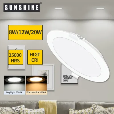 SUNSHINE (Thin) LED Downlight 8W|12W|20W Daylight 6500K | Warmwhite 3000K