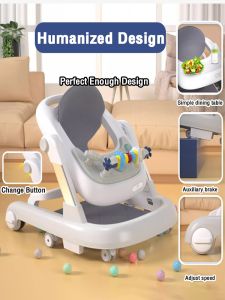 Baby Push Walker Anti-rollover anti-O-legs 6IN1 sit baby starting car multi-functional Walker Foldable Adjustable PushToddler Learning Walk