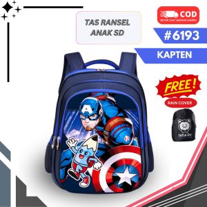 TAS RANSEL-RANSEL TROLI ANAK SEKOLAH LAKI LAKI SD KARAKTER ATK HERO 6193