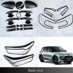 Paket Cover Spion Garnish Lampu Handle Outer Pintu Tutup Tangki Mobil Raize 2021 Hitam
