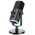 FIFINE Ampligame AM8 USB/XLR Dynamic Microphone for Podcast Recording Singing Streaming Gaming Mic with Touch Mute Button,Headphone jack,for PC PS5/4 mixer. 