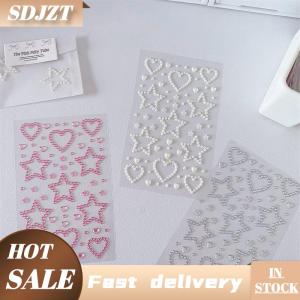SDJZT 3D Sao Trái Tim Pha Lê Dán Trẻ Em Tự Làm Trang Trí Tự Dính Đồ Trang Sức Thủ Công Mỹ Nghệ Lấp Lánh Rhinestone Dán Cô Gái Quà Tặng