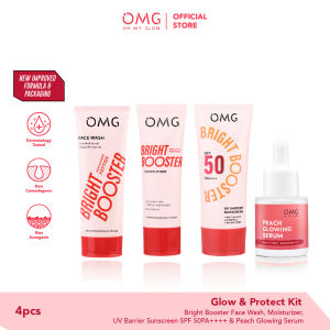 OMG Oh My Glow - Bright Booster Glow Kit Paket Perawatan Wajah untuk Kulit Tampak Glowing | Mencerahkan | OMG Bundle