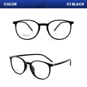 IOOI Eyewear -  Kacamata Round TR90 Trend Modern Bisa Req Minus Photocromic Blueray Wanita 21471