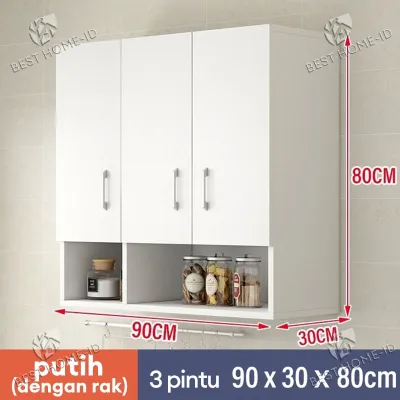 COUNTRY-HOUSE Lemari Dapur Gantung Minimalis Kabinet Dinding Dapur Kitchen Set Atas Rak Penyimpanan Bumbu dan Peralatan Dapur