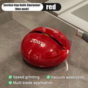 ✨3 seconds dull knife as new✨ with suction cup knife sharpening tool knife sharpener stone batu asah pengasah pisau whetstone sharpening stones White/Red 磨刀石
