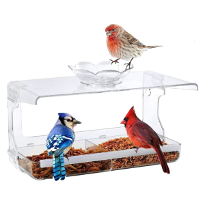 Window Bird Feeder With Weatherproof Design And Large Capacity Feed Container For Outdoor Balcony Bird Feeding Supply