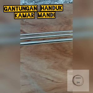 Gantungan Handuk Pakaian Kamar Mandi Rak Jemuran Stainless Dinding Tempel