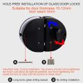 Glass Door Lock Fits on 10 mm -12 mm Glass Door Anti-Theft Security Lock Double Swing Hinged Frameless Push Sliding Gate Lock with 3 Keys (Black). 