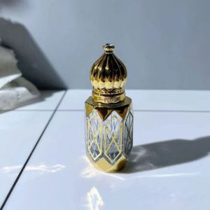 QANGENJU สีทอง เปล่าครับ รีฟิล ขวดน้ำหอม ขวดน้ำหอม ขวดน้ำมันหอมระเหย ด้วยสติกเกอร์หยดลูกกลิ้ง