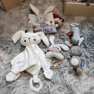 Smart Kiddy Shop Baby Gift Set 4 ชิ้น ชุดของขวัญเด็กแรกเกิด ชุดของเล่นเสริมพัฒนาการ หนังสือผ้า ลูกเล่นหลากหลาย เสริมพัฒนาการรอบด้าน สิงโต / กระต่าย