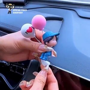 Stylish Car Interior Decorations for Dashboard Set of 2 Cute Figurines Dashboard Accessories for Women Girls Birthday Gift for Car Owner for Vehicle Motorcycle Office Desk
