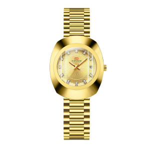 Couple Watch Quartz Watch Gold Color Diamond Waterproof Steel Band Mens and Womens Watch