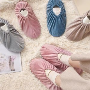 Reusable Shoe Covers Anti-Slip Soles Flannel Breathable Shoes Protector Home Dust-Proof Shoe Covers Indoor & Outdoor Use