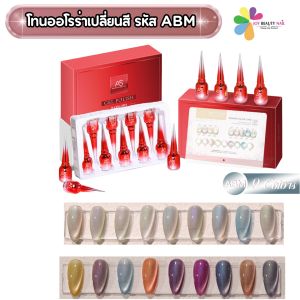 set สีเจล AS 15ml. โทนออโรร่าเปลี่ยนสี อุณหภูมิที่เย็น /แสงแดด ABM 01-09 แถมชาร์จสีพร้อมทาสีไปเลย