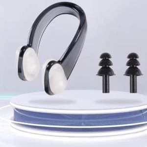 Swimming waterproof nose clip swimming fitness pool PC nose clip silicone earplugs+nose clip set.