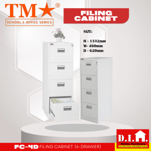 Do It Home TM  FC-4D Gray Filing Cabinet 4-Drawer