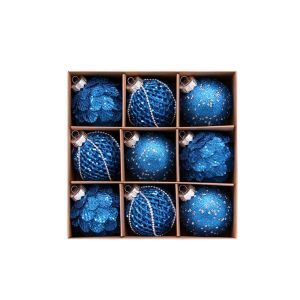 SEKINEW 9PCS 8CM Christmas Ball Ornaments Foam Glitter Christmas Tree Decorative Ball Mixed Styles Lightweight Xmas Spheres Pendant Set New Year