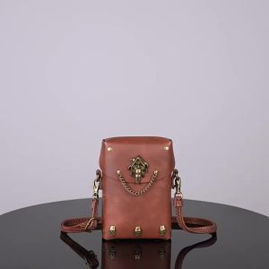 Túi đeo chéo một vai nữ phong cách retro thời Trung cổ steampunk cá tính túi vuông nhỏ đựng tiền lẻ.