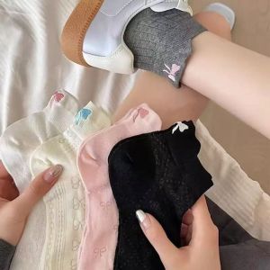 LUCKFRE 6Pairs ตาข่าย ถุงเท้าปักโบว์ หวาน โลลิต้า เจเค ถุงเท้าบัลเล่ต์แบบท่อ นุ่มนวล แบบอินสตาแกรม ถุงเท้าผู้หญิง ผู้หญิง