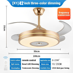 Ceiling fan 100W kipas dinding  fan light three color dimming white light / warm light / warm white light remote control ceiling fan High wind ceiling fan  kipas angin syiling  ceiling fan with remote control