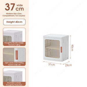 ODOROKU Foldable & Stackable Slim Storage Premium Cabinet with Wheels Adjustable Shelving Divider Plastic Storage Drawers Kitchen Organizer Shelf Rack Plastic Foldable Storage Box for Collapsible Room Clothes Organizers and Storage Wheeled Storage Rack