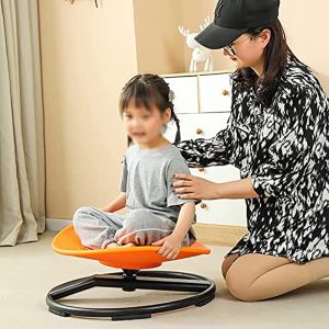 CHENRUI Autism Kids Swivel ChairSensory Carousel ChairSit and Spin Chair Training Body CoordinationKids Spinning Chair Metal Base Non-Slip Small Desk Chair