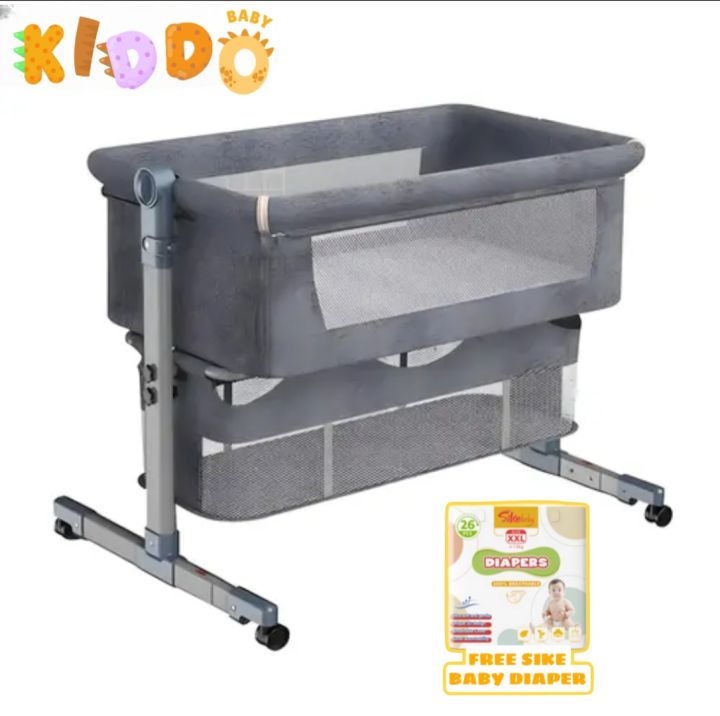 Portable High Quality Baby Crib Co Sleeper w/ Mattress Aluminum