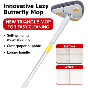 Shortened title Butterfly mop that rotates handfree and automatic water squeezer