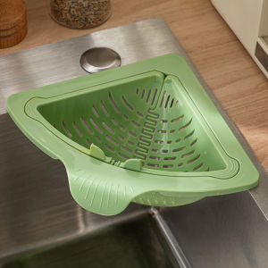 LEBI Corner Sink Strainer Basket with Strong Suction for Kitchen Drain Multi-Functional Dish Drainer and Waste Filter