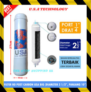 REFILL WATER PURIFIER POS POST CARBON KARBON CARTRIDGE KARTRIDGE KARTRID CATRIDGE FILTER SEDIMEN SARINGAN AIR ACTIVATED POS POST CARBON KARBON AKTIF BIG REVERSE OSMOSIS 2.5" 2.5 INCH PENJERNIH PENGHILANG PENYARING BAU KOTORAN AIR MINUM MINERAL RO