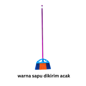 Sapu Lantai Nilon Kumis Warna BOOM BOOM CLEAN | Sapu Nylon Gagang Ungu | Pembersih Lantai