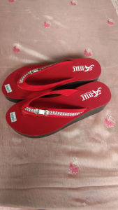 ANUR - sandal flat permata wedges wanita remaja kekinian terbaru tinggi 6 cm